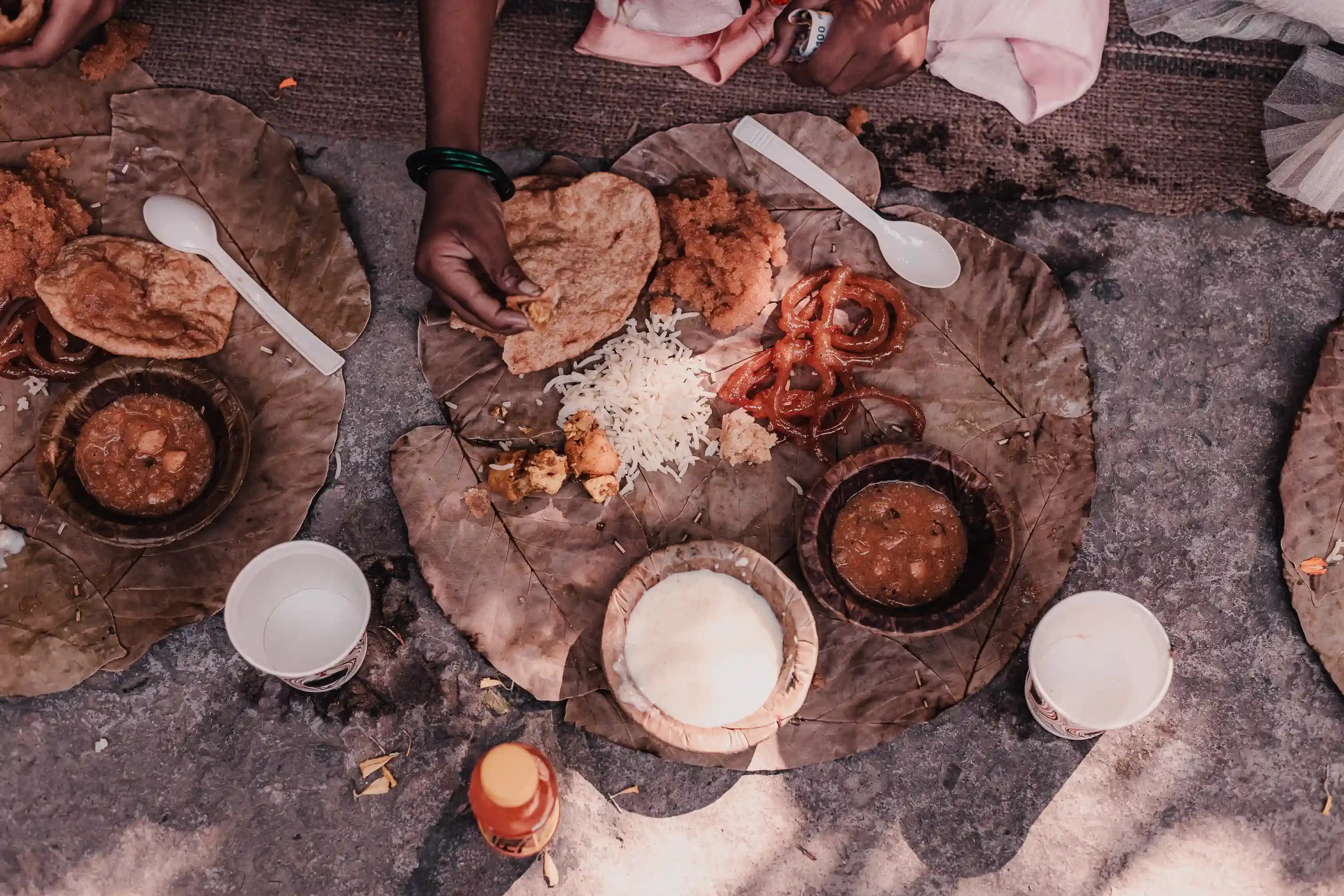 A plate of prasad — sacred Bhandara