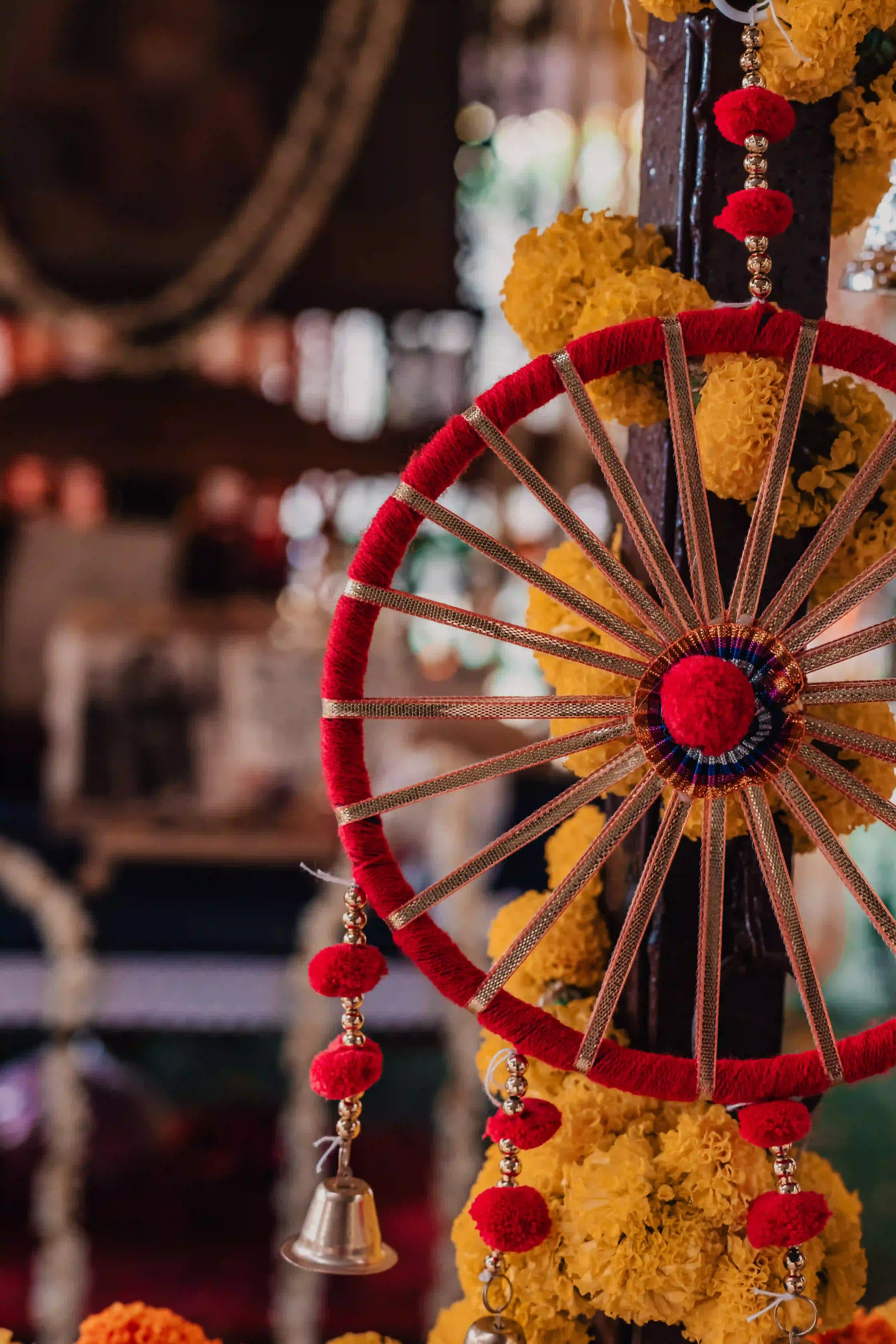 A bouquet of flowers — decorating the ashram